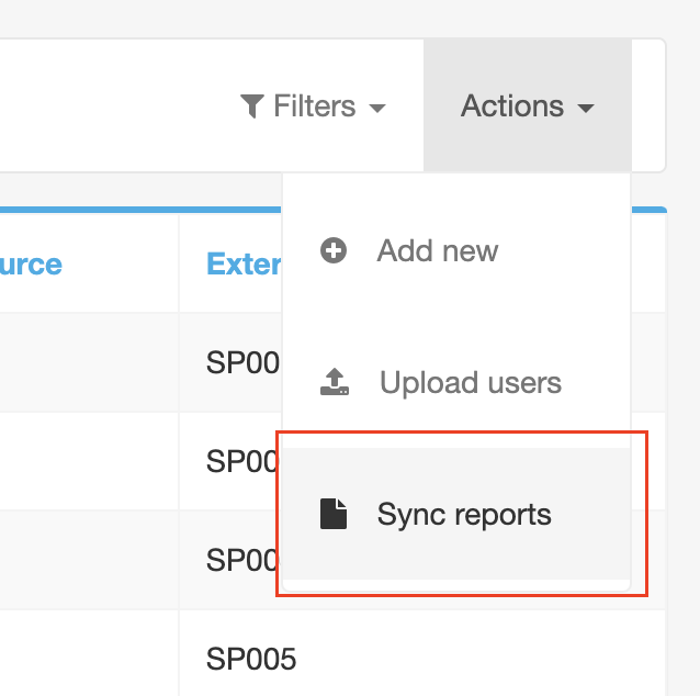 user sync reports